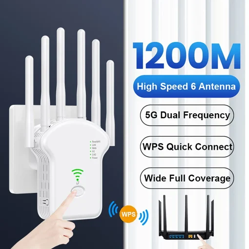 Repetidor Wi-Fi Roteador sem fio 1200 Mbps Alto