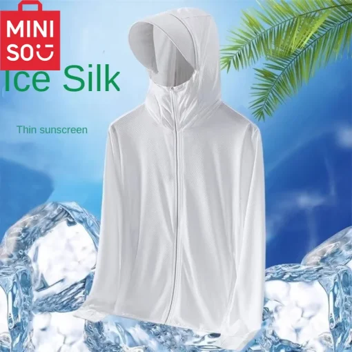 Roupas esportivas de seda gelada MINISO com proteção solar UV para homens e mulheres