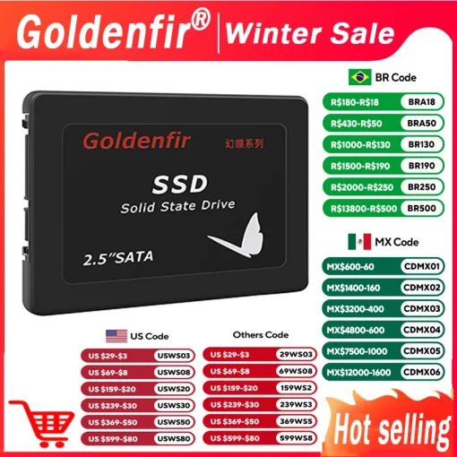 SSD Goldenfir SATAIII de 128 GB, 512 GB, 480 GB, 256 GB, HD 1 TB, 500 GB