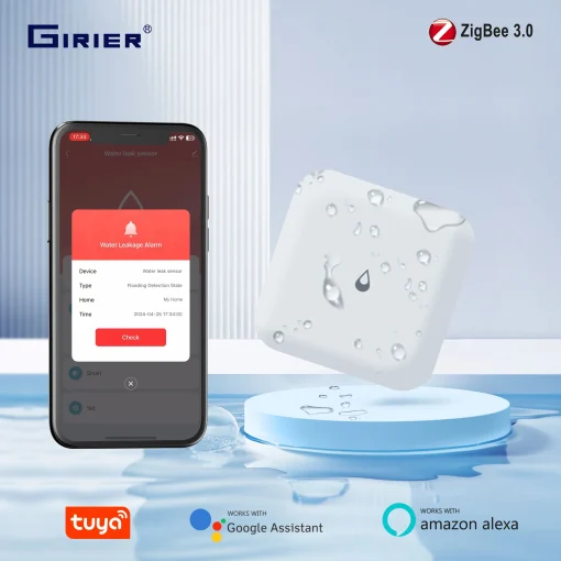 Sensor Inteligente de Vazamento de Água GIRIER Tuya ZigBee