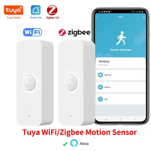 Sensor de Movimento PIR Zigbee Wi-Fi Tuya