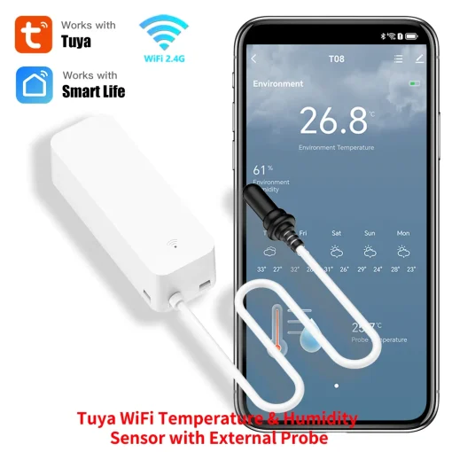 Sensor de Temperatura e Humidade WiFi Tuya