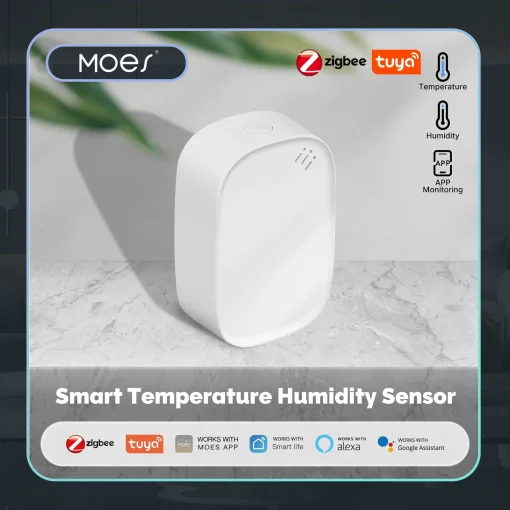 Sensor de umidade de temperatura inteligente MOES Zigbee