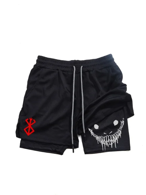 Shorts esportivos 2 em 1 Berserk Masculino