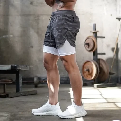 Shorts esportivos de ginástica e fitness masculinos 2024