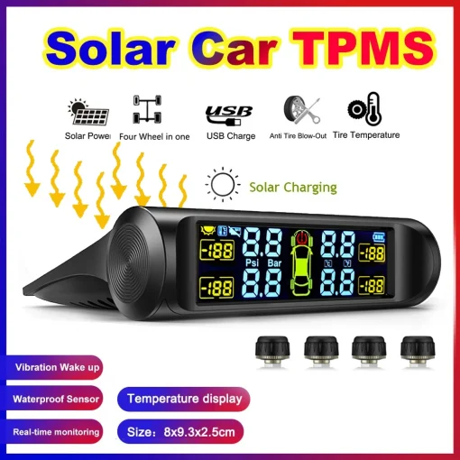 Sistema de Monitoramento de Pressão Solar dos Pneus TPMS Inteligente