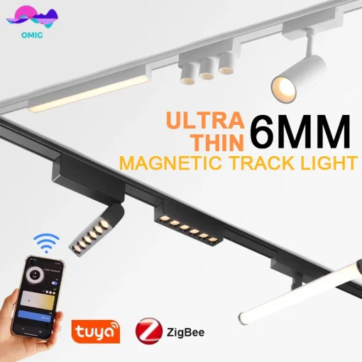 Sistema de iluminação de trilho magnético ultra fino de 6 mm Tuya para casa inteligente