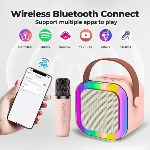 Sistema de som do alto-falante PA portátil para karaokê K12 com Bluetooth 5.3 e 1-2 microfones sem fio