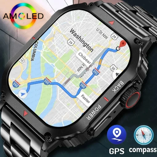 Smartwatch Esportivo 2024 com Tela AMOLED HD IP68 Bluetooth