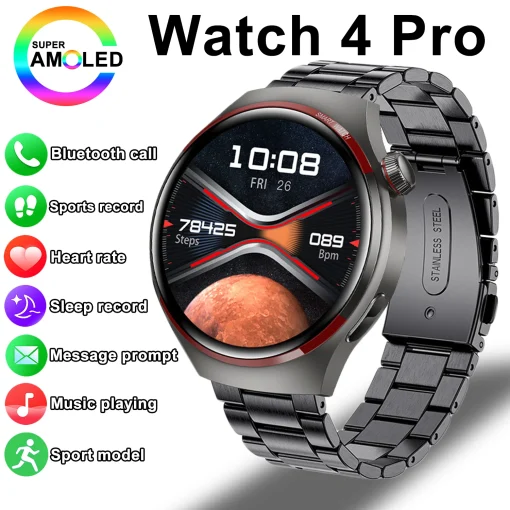 Smartwatch GT4 Pro com GPS para homem e mulher