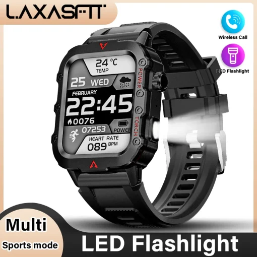 Smartwatch masculina LAXASFIT 2024, LED, Bluetooth