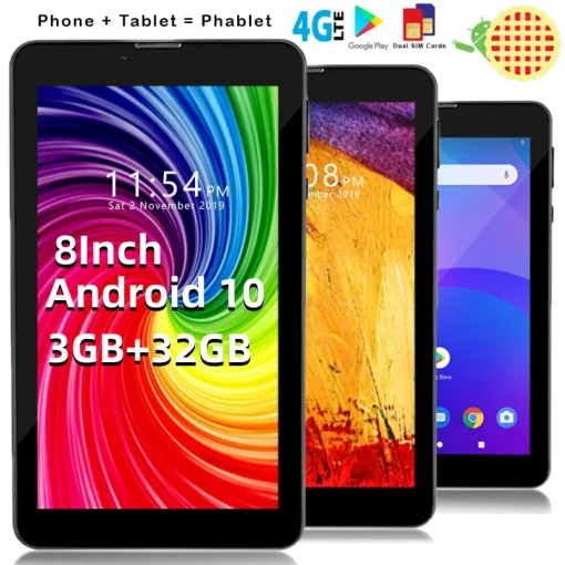 Tablet 20x1200 de 8 com 10 núcleos Android 10