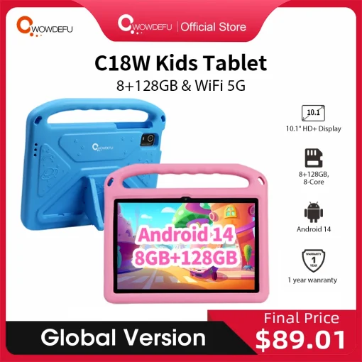 Tablet infantil CWOWDEFU C18W, 8 GB, 128 GB, A523, Octa Core