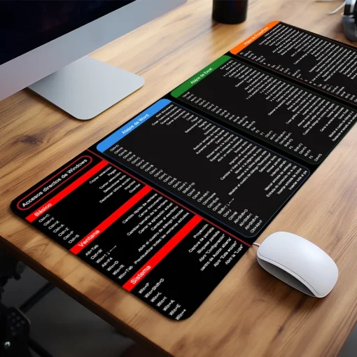 Tapete para mouse grande com atalhos em Excel em espanhol