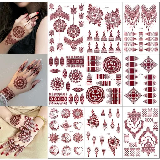 Tatuagens de Henna Vermelhas à Mão