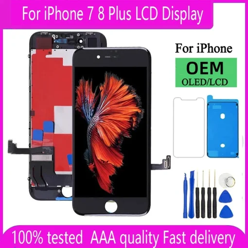 Tela LCD de Teste 100% Original para iPhone 7 8 Plus com Montagem Digitalizadora de Tela de Toque 3D para Substituição de Tela do iPhone 7 8 Plus