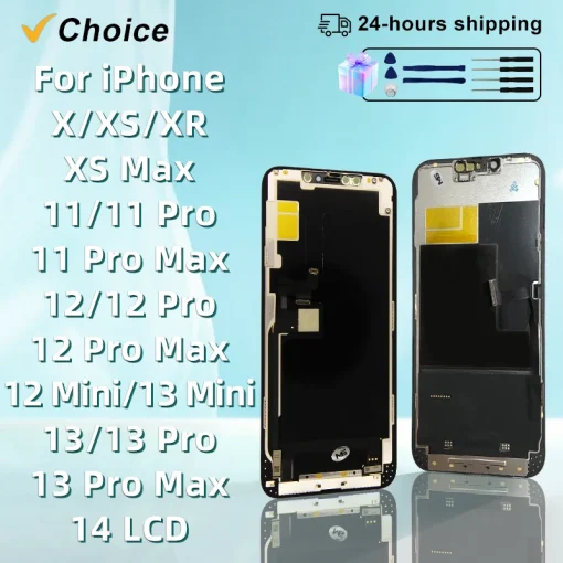 Tela LCD de substituição OLED AAA+ CHOICE para iPhone X XR XS