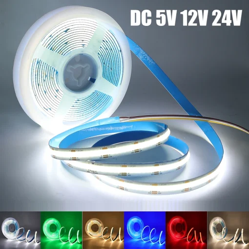 Tira LED COB 5V 12V 24V Alta Densidade RA90