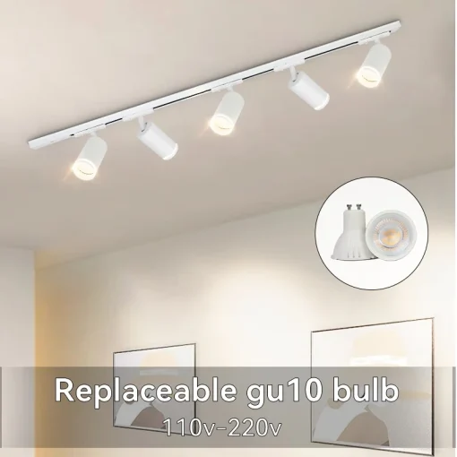 Trilho de luz GU10 interno para decoração de teto