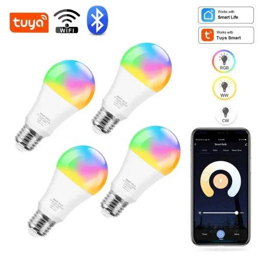 Tuya WifiBluetooth Lâmpada Smart Led Alexa