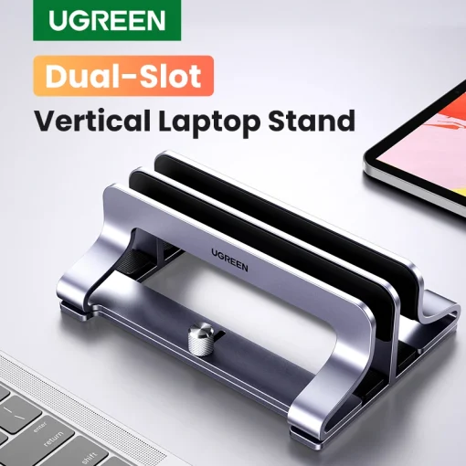 UGREEN Suporte de laptop vertical Suporte de notebook de alumínio dobrável Suporte para laptop e tablet para Macbook Air Pro PC 17 polegadas