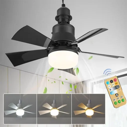 Ventilador de teto com luz LED e soquete E27