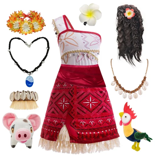 Vestido Infantil Moana Cosplay