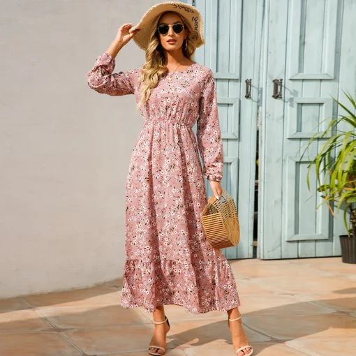 Vestido Largo Maxi Boho, Casual Primavera-Verão 2023