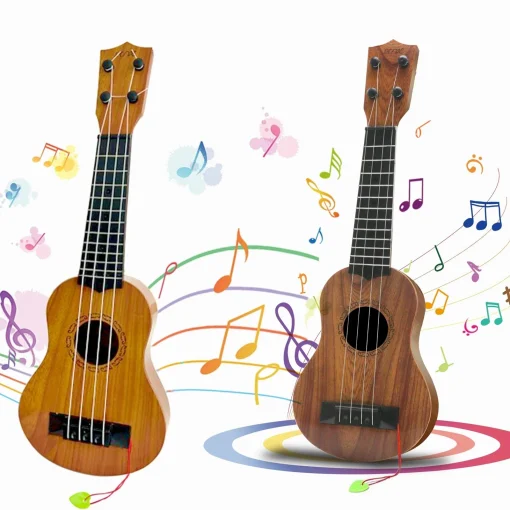 Violão brinquedo para crianças com palheta