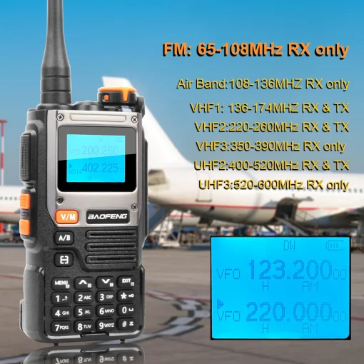 Walkie Talkie Baofeng UV-K61 Leves de Aviação