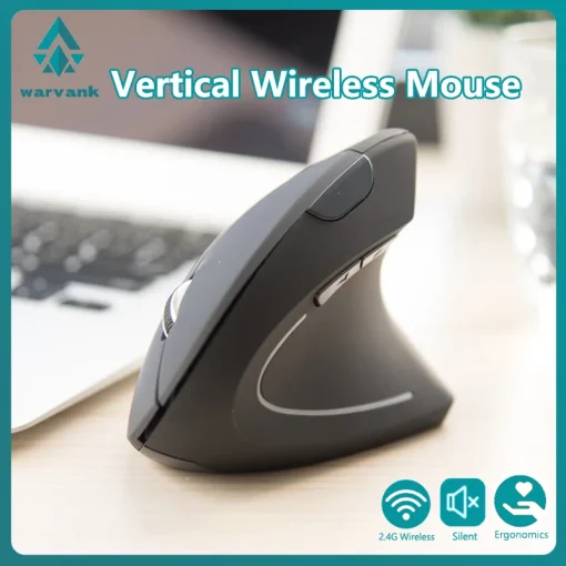 Warvank FK12 Vertical Mouse Ergonômico Recarregável 2.4G