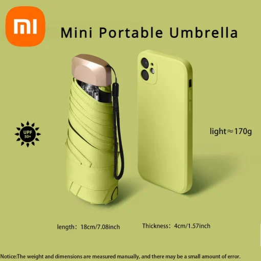 Xiaomi Guarda-chuva de sol mini externo proteção UV